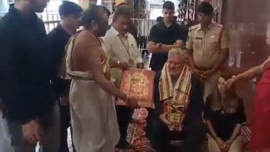 Andhra Pradesh: Ambassador of Israel to India Naor Gilon Offers Prayers at Kanaka Durga Temple in Vijayawada (Watch Video)