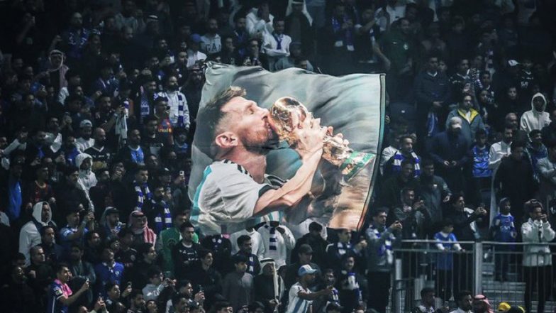 Lionel Messi Receives Grand Welcome at Kingdom Arena During Al-Hilal vs Inter Miami Riyadh Season Cup 2024 Match