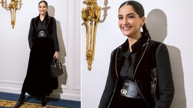 Sonam Kapoor Serves Chic Vibes in All-Black Look at Paris Haute Couture Week 2024 (See Pics)