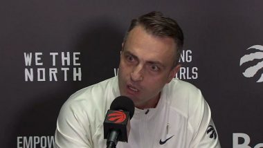 NBA 2023-24: Toronto Raptors’ Head Coach Darko Rajakovic Fined USD 25,000 After his Bulls**t Comment for Officiating Following Loss Against Los Angeles Lakers