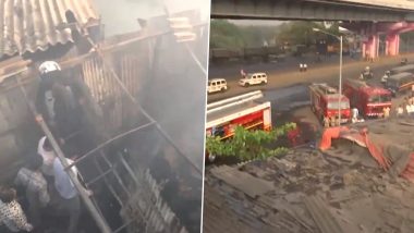 Mumbai Fire Video: Major Blaze Erupts in Slum in Govandi, No Casualties Reported