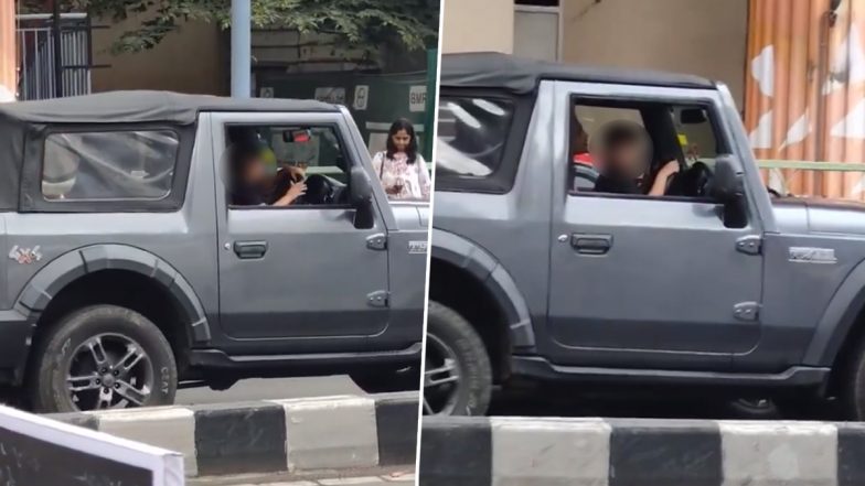 Bengaluru: Child Takes Steering Wheel of Mahindra Thar on Busy Road, Video Surfaces