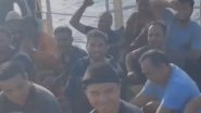 Rescued 15 Indians Onboard Highjacked Vessel MV Lila Norfolk Chant &lsquo;Bharat Mata ki Jai&rsquo; and Thank Indian Navy (Watch Video)