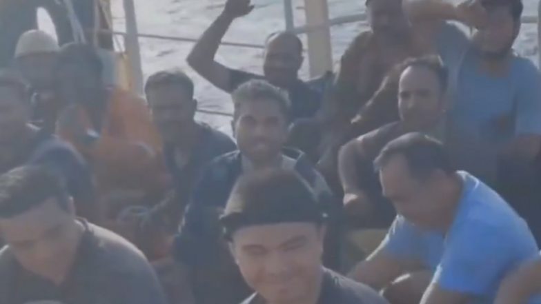 Rescued 15 Indians Onboard Highjacked Vessel MV Lila Norfolk Chant ‘Bharat Mata ki Jai’ and Thank Indian Navy (Watch Video)