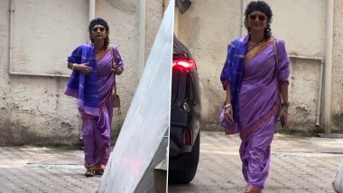 Ira Khan and Nupur Shikhare Wedding: Kiran Rao Arrives for Haldi Ceremony in Traditional Maharashtrian Nauvari Saree (Watch Video)