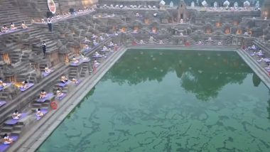Gujarat Sets Guinness World Record for Performing Mass Surya Namaskar with Over 4,000 Participants at Modhera Sun Temple (Watch Videos)