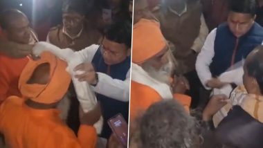 West Bengal: BJP MP Jyotirmay Singh Mahato Meets Sadhus Assaulted by Mob in Purulia (Watch Video)