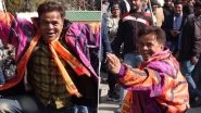 Rajpal Yadav Joyfully Dances with a Flag and Chants &lsquo;Jai Shree Ram&rsquo; Celebrating Pran Pratishtha Ceremony in Ayodhya (Watch Video)