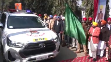 Road Safety Force: Punjab CM Bhagwant Mann Flags off Sadak Suraksha Force in Jalandhar To Ensure Road Safety (Watch Video)