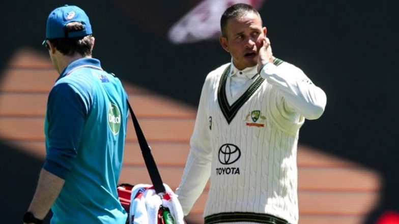 Usman Khawaja Retires Hurt, Aussie Opener Taken For Scans After Shamar Joseph's Ball Hits His Face During AUS vs WI 1st Test 2024 (Watch Video)