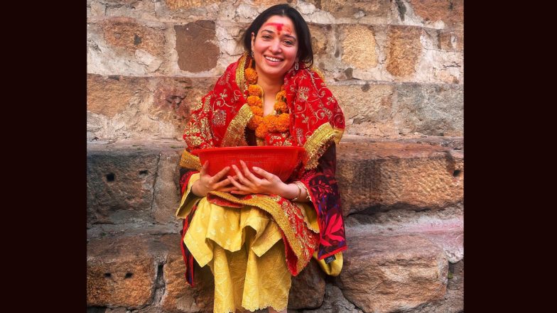 Tamannaah Bhatia Seeks Blessings at Kamakhya Temple in Assam With Family; Actress Looks Ethereal in Yellow Salwar Suit (See Pics)