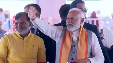 PM Narendra Modi Arrives in Kavaratti To Inaugurate, Lay Foundation for Development Projects (Watch Video)