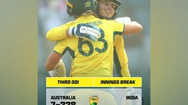 Sports News | Phoebe Litchfield's 119-run Knock Powers Australia Women to 338/7 Vs India in 3rd ODI