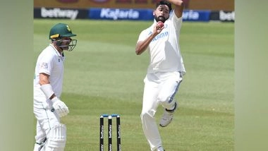 Sports News | SA Vs Ind, 2nd Test: Rampant Siraj Wreaks Havoc on Host Batters, Puts Visitors in Command (Lunch, Day 1)
