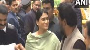 India News | YS Sharmila Arrives at AICC Headquarters in Delhi Ahead of YSRTP's Likely Merger with Cong