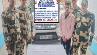 India News | Bengal: BSF Seizes Gold Worth Rs 1.44 Cr Being Smuggled from Bangladesh in Dakshin Dinajpur