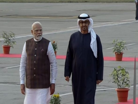 World News | PM Modi Welcomes UAE President Al Nahyan as He Arrives in Ahmedabad for Vibrant Gujarat Global Summit - Vimarsana News