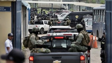 World News | Amid State of Emergency, Armed Men Storm Live TV Broadcast Station in Ecuador