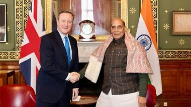 World News | Rajnath Singh, David Cameron Appreciate Momentum of India-UK Partnership