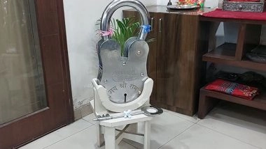 India News | Aligarh: Handcrafted Lock Weighing over 50 Kg Prepared for Ram Mandir in Ayodhya