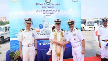 World News | Japan's Ship Yashima Arrives in Chennai for Joint Exercise with Indian Coast Guard