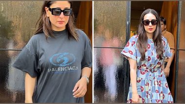 Kareena Kapoor Khan and Karisma Kapoor Step Out in Style for Lunch With Parents Randhir and Babita (Watch Video)