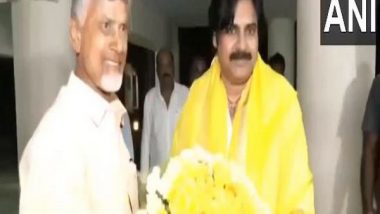 India News | Andhra Pradesh: Pawan Kalyan Meets TDP Chief Chandrababu Naidu in Amaravathi