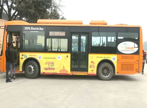 India News | UP CM Yogi Aditayanath Flags off 100 E-buses for Tourists in Ayodhya