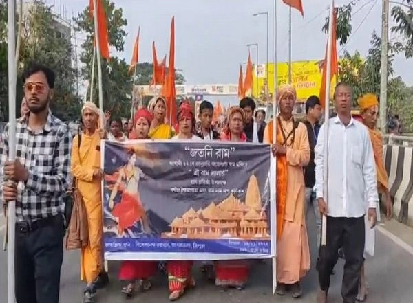 India News | Agartala Abuzz with Enthusiasm: Devotees Unite for Colourful Rally in Anticipation of 'Pran Pratistha' of Ram Temple in Ayodhya