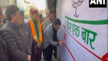India News | Himachal Pradesh: Union Minister Anurag Thakur Attends 'Wall Writing' Campaign at Una