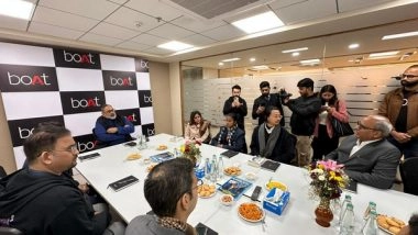 Business News | Rajeev Chandrasekhar Visits BoAt Plant with 'Young Indians' Members on Startup Day