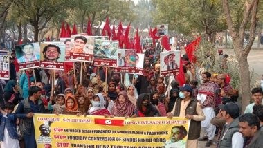 World News | Pakistan: JSFM Holds Rally to Mark 120th Birth Anniversary of Sindhi Nationalism's Founder Sain GM Syed