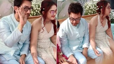 Ira Khan and Nupur Shikhare Wedding: Aamir Khan Flaunts Mehendi Design During Daughter's Pre-Wedding Festivities (View Pics)