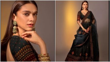 Aditi Rao Hydari Looks Royal in Dark Sage Green Exquisite Lehenga, See Her Stunning Pictures Here!