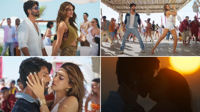 Teri Baaton Mein Aisa Uljha Jiya Song 'Akhiyaan Gulaab': Shahid Kapoor and Kriti Sanon Share a Sexy Smooch in This Sizzling Love Track (Watch Video)