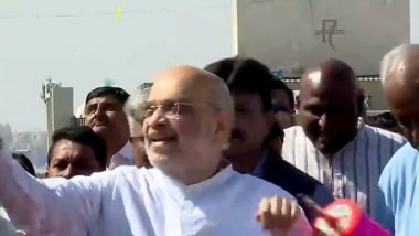 Amit Shah Flies Kite at International Kite Festival in Ahmedabad (Watch Video)