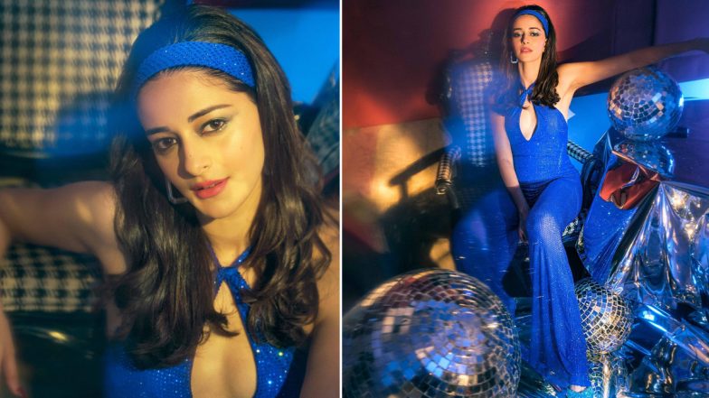 Ananya Panday Rocks a Shimmery Blue Halter Neck Jumpsuit With Matching Headband; See Her Latest Instagram Pictures Here