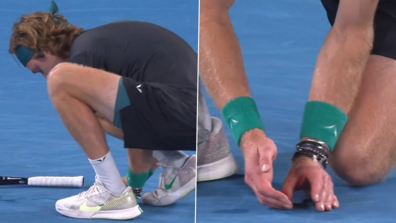 Andrey Rublev Tries to Remove Bug From Court During Third Round Match Against Sebastian Korda in Australian Open 2024, Video Goes Viral!