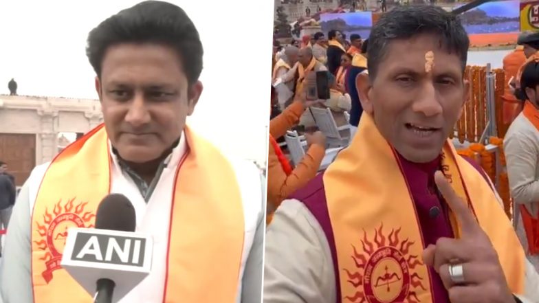 Venkatesh Prasad, Anil Kumble React As They Reach Ram Mandir Complex to Attend Pran Pratishtha Ceremony in Ayodhya