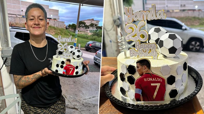 Argentine Footballer Yamila Rodriguez Celebrates Her Birthday With a Special Cristiano Ronaldo Cake (See Pics)