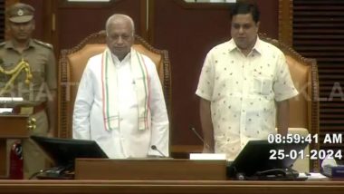 Kerala: Governor Arif Mohammed Khan Ends Budget Session Speech in One Minute Amid Rift With Pinarayi Vijayan Government (Watch Video)