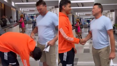 Indian U-19 Cricketer Arshin Kulkarni Meets Jacques Kallis, Seeks Blessings From South African Legend By Touching His Feet (Watch Video)