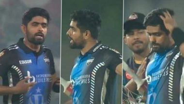 Angry Babar Azam Involved in a Heated Argument, Umpire Steps in During Durdanto Dhaka vs Rangpur Riders BPL 2024, Video Goes Viral