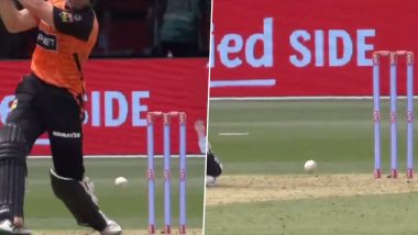 Bizarre! Ball Hits ‘Electra Stumps’ But Bails Remain Unmoved During Perth Scorchers vs Brisbane Heat BBL 2023–24 Match (Watch Video)