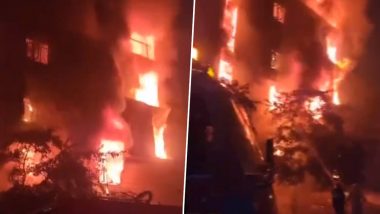 Delhi Fire: Massive Blaze Erupts at Factory in Bawana Industrial Area, No Casualties Reported (Watch Video)