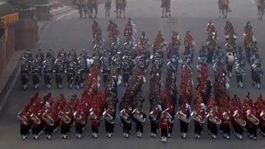 Beating Retreat Ceremony Begins at Vijay Chowk in Delhi; PM Narendra Modi, President Droupadi Murmu and Others Attend (Watch Video)