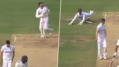 England Wicketkeeper Ben Foakes Accidentally Knocks Down All Three Stumps While Fielding During IND vs ENG 1st Test 2024, Video Goes Viral