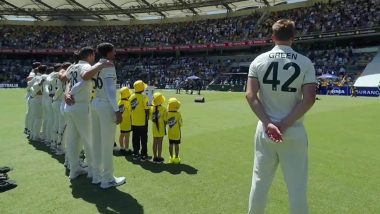 Cameron Green Stands Away From Australian Teammates During National Anthem After Testing Positive for COVID-19 Ahead of AUS vs WI 2nd Test 2024