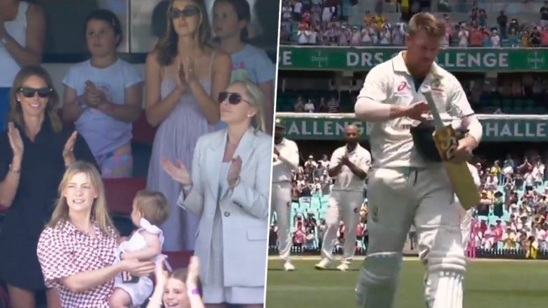 David Warner Receives Standing Ovation at SCG After Being Dismissed in His Last Test Appearance During AUS vs PAK 3rd Test 2023-24 (Watch Video)