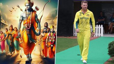 'Jai Shri Ram INDIA' Australia Cricketer David Warner Posts Photo of Lord Rama to Celebrate Ayodhya Ram Mandir Pran Pratishtha Ceremony